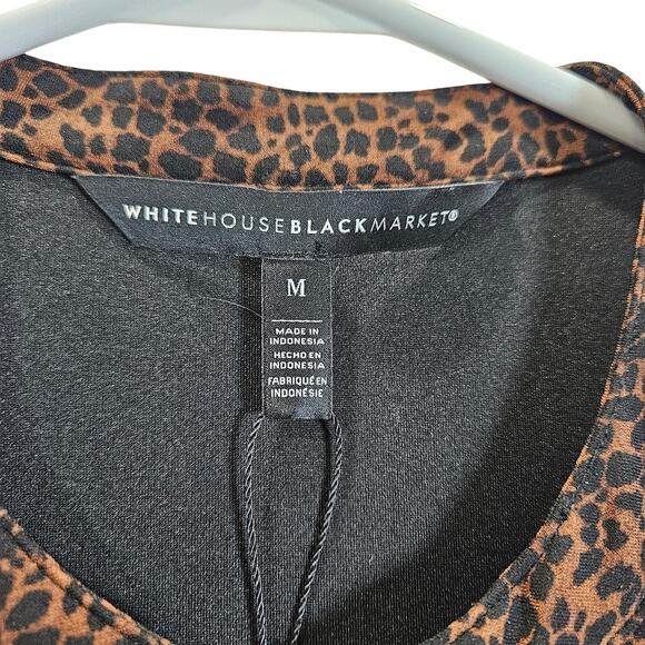 White House Black Market Leopard/Cheetah Top Lace Sheer Classy Medium New - Picture 4 of 8